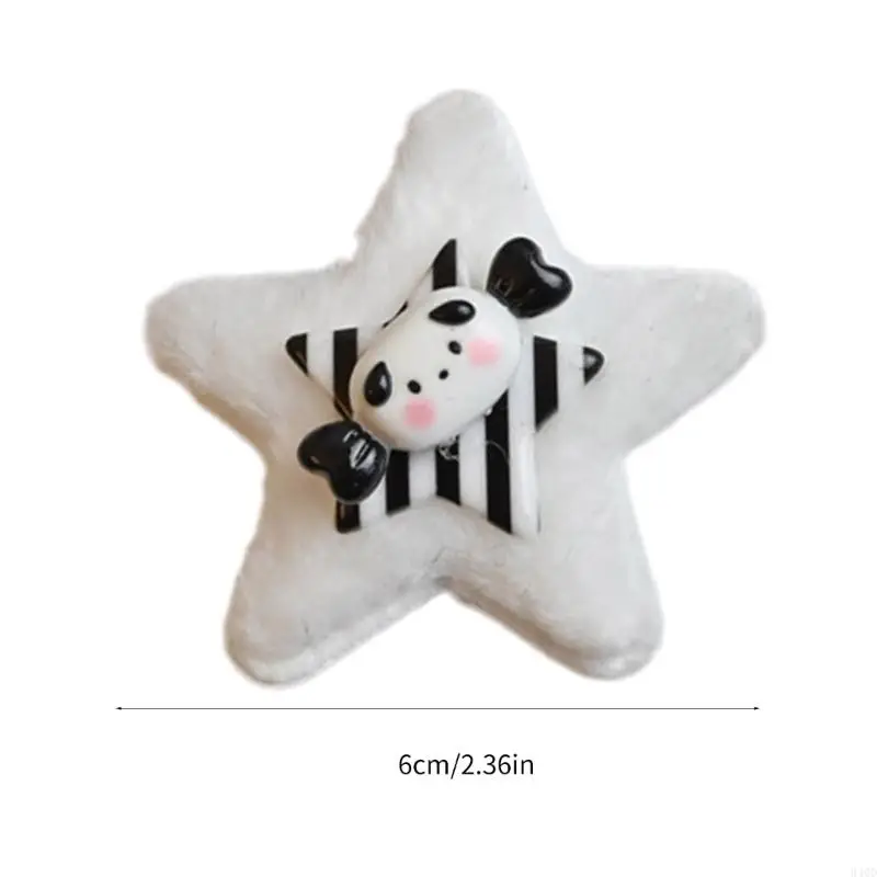 340D 1PC/1PAIR HARAJUKU PLUMH SILL STAR BARRETTES DOKIENKĘ PUPPY I BONE