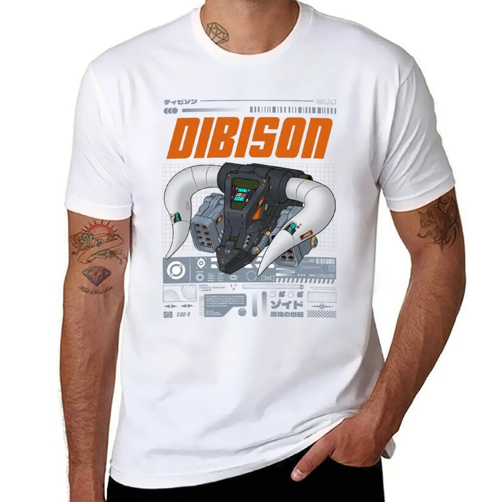 Zoids Century Caótico - HS-Mech - Dibison; ilustración de anime con diseño gráfico urbano. Camiseta paquete de camisetas de algodón camiseta
