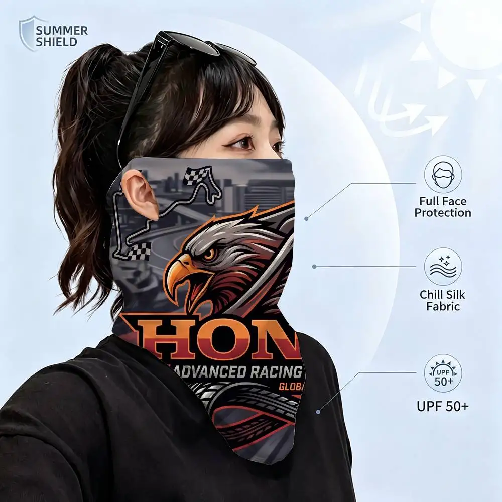 FOR HONDA UPF50+ Ice Silk Neck Gaiter Full Face Mask Cycling Motorcycle Fishing Breathable Sun Protection Face Cover