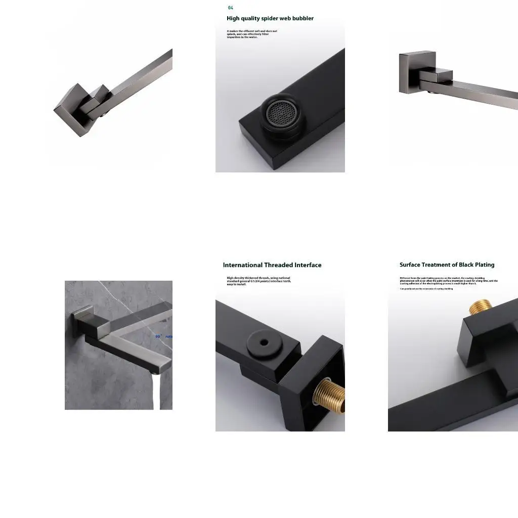 

652f Практическая ванная комната для водных ванных комнат медная ванна извергает 180 вращение вращения конструкции на стене душа