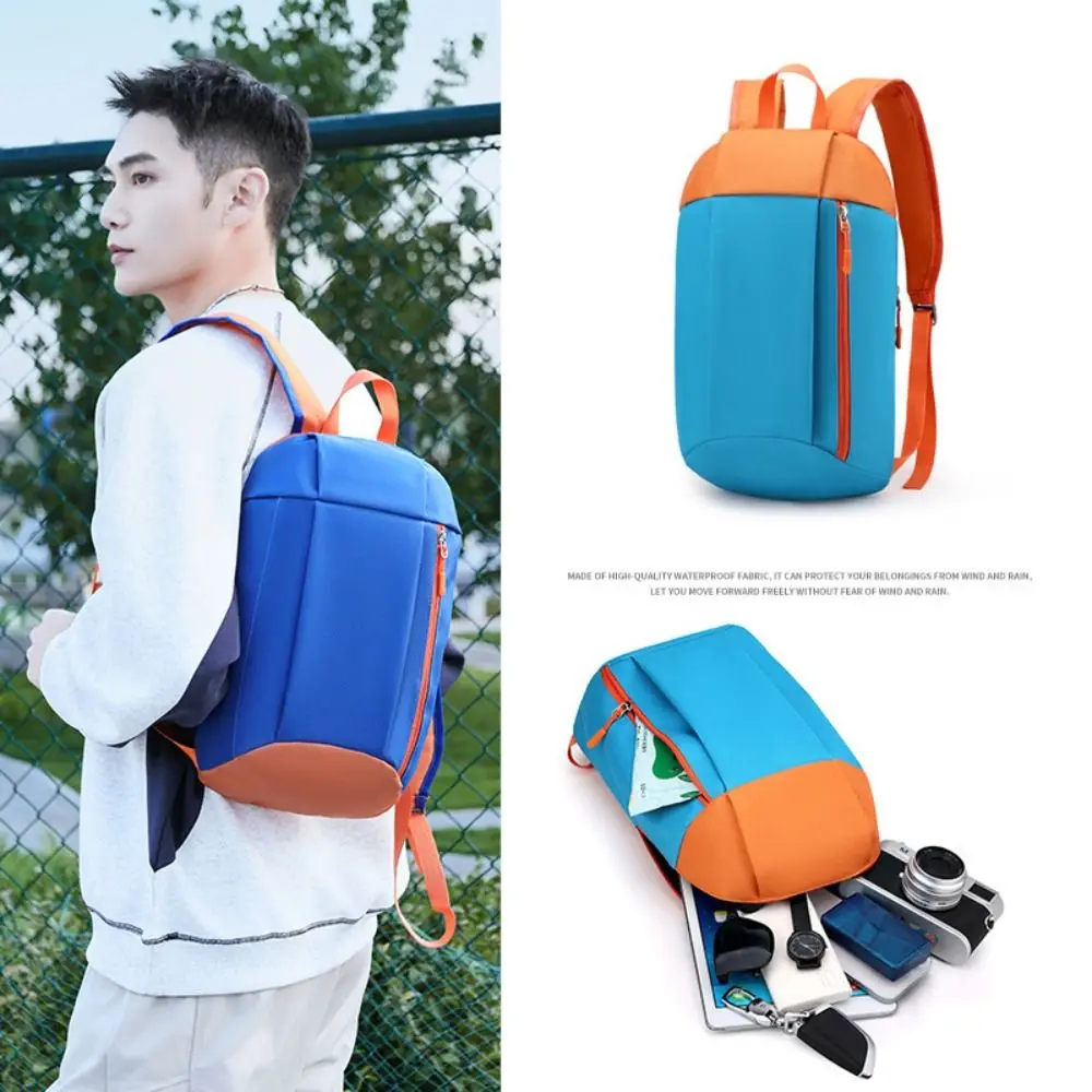 Fashionable Lightweight Outdoor Backpack Waterproof Nylon Fabric Hiking Rucksack Adjustable Straps Traveling Bag Unisex