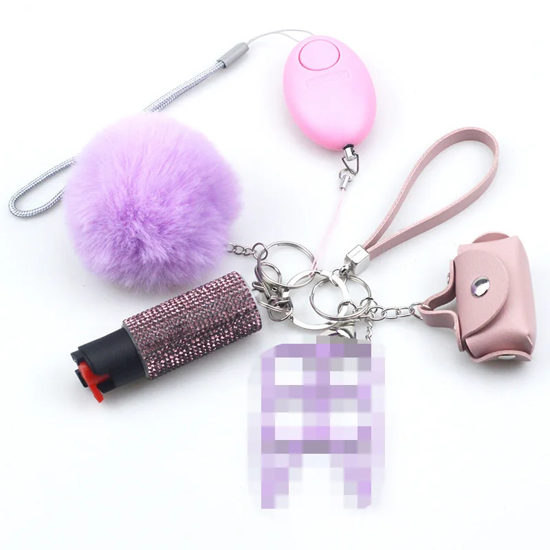 5pcs Portable Female Self-Defense Security Alarm Safety Key Chain for Elderly Woman Kids