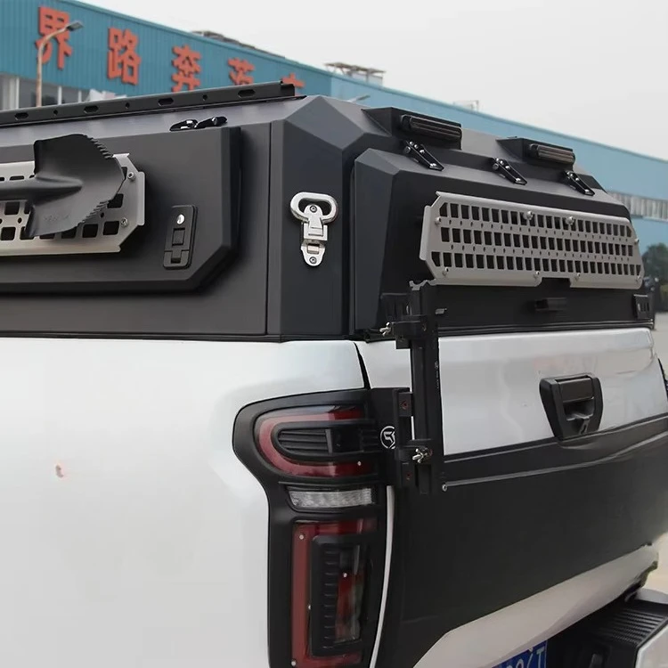 Heavy-Duty 4x4 Waterproof Pickup Truck Canopy, Manual Locking Hardtop Tailbox, Custom Manganese Steel Bed Cover for Off-Road Use