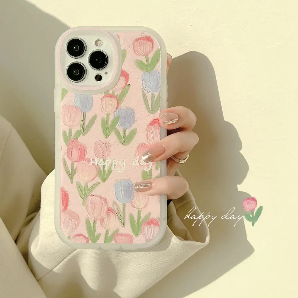 TPU Soft Flower Mobile Phone Case for IPhone 11 12 13 14 15 16 Pro Max 12 Mini 14Pro 13Pro Smartphone Cover