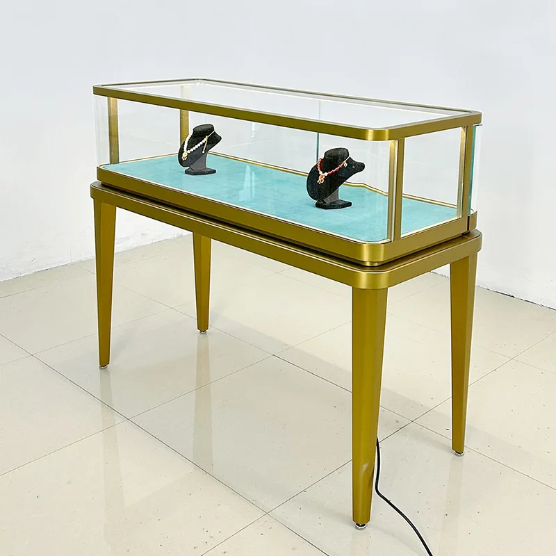 Light luxury high-end stainless steel display cabinet, jewelry, watches, glasses, glass manufacturers supply containers
