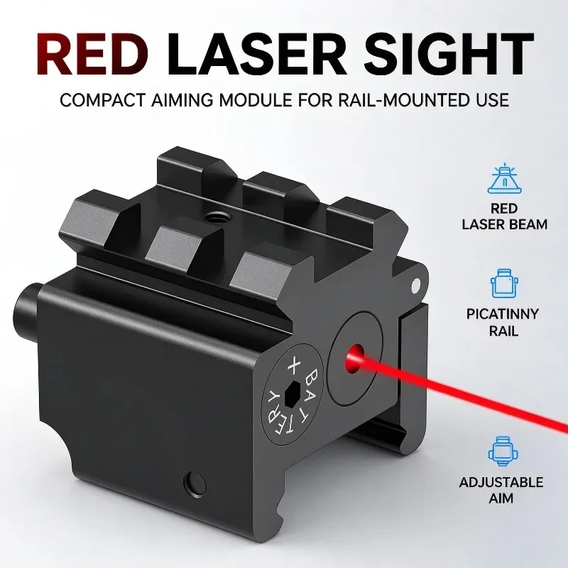 Slim Mini Red Positioning Laser, Aluminum Compatible with 20mm Picatinny Rail