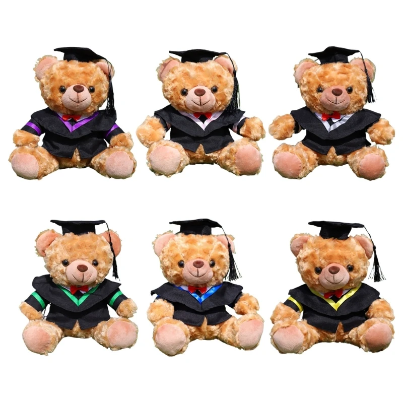 

Degree Achievement Plush Bear With Removable Hat Graduation Souvenir Bear Gift For Students Teacher 15UB