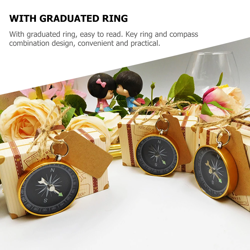 

3pcs Pocket Compass Keychain Aluminum Alloy Outdoor Gear for Kids Hiking Travel Accessory Mini Small Portable Survival