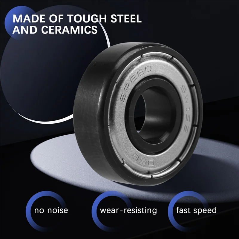 SMIEA 16 قطعة السيراميك 608 محامل 8X22X7mm ABEC-11 الهجين 6 الأبيض ZrO2 كرات لوح التزلج تحمل التزلج مضمنة الأسطوانة