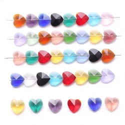 10mm 14mm Austria Crystal Heart Pendant Vertical Hole Glass Beads Love Heart Shape For DIY Making Necklace Earing Accessories