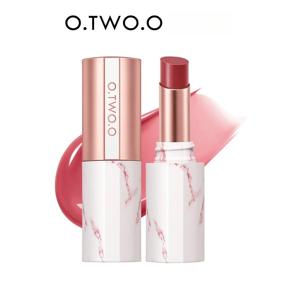Mirror Gloss Ice Film Lipstick Long Lasting Color Lock Hydrating Nourish Shiny Mirror Finish Marble Tube Lip Makeup