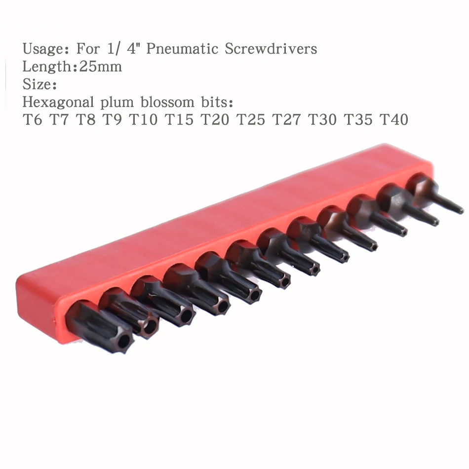 1/4 Inch S2 Gelegeerd Staal 25Mm Lange Magnetische Torx Phillips Platte Blade Inner Hexagon Schroevendraaier Bits Set Gereedschap