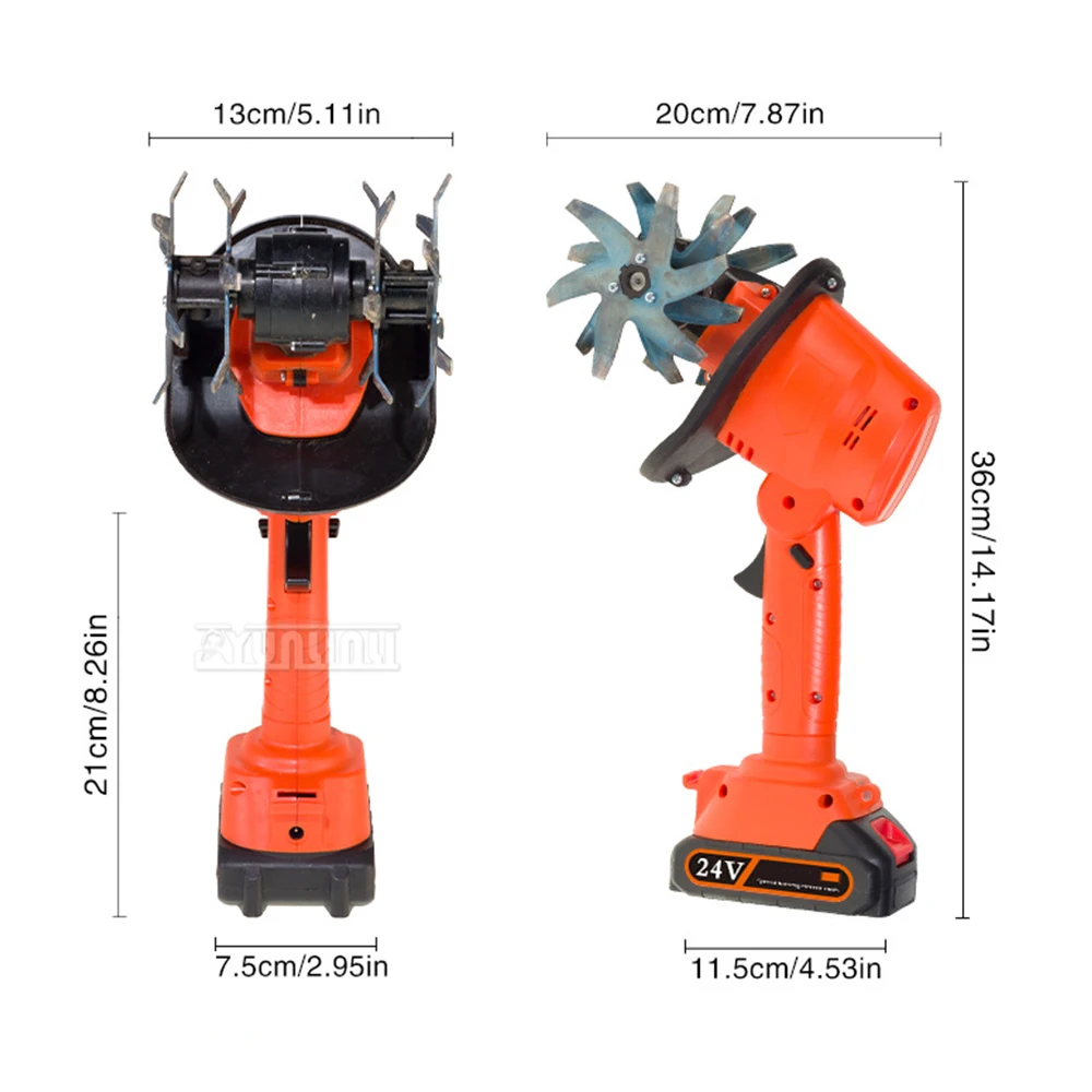 Lithium Ion Micro Tiller Electric Rotary Weeding Soil Loosening Small Plowing Household Hoe Garden Tool
