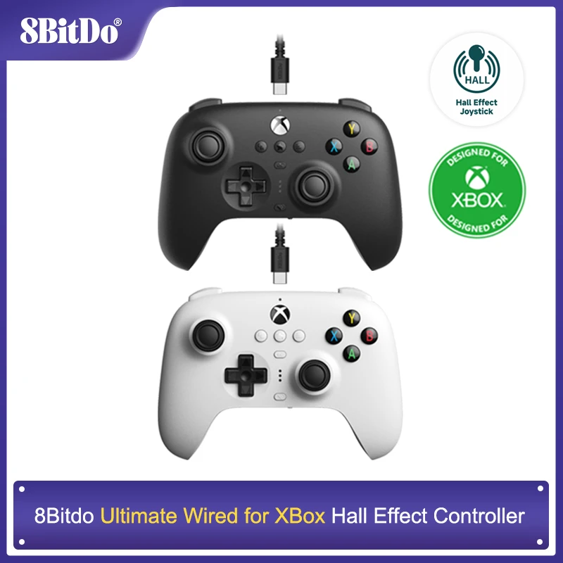 

8BitDo Ultimate Wired Gamepad Hall Effect Joystick for Xbox Series,Series S, X, Xbox One, Windows 10 11 For Microsoft Controller