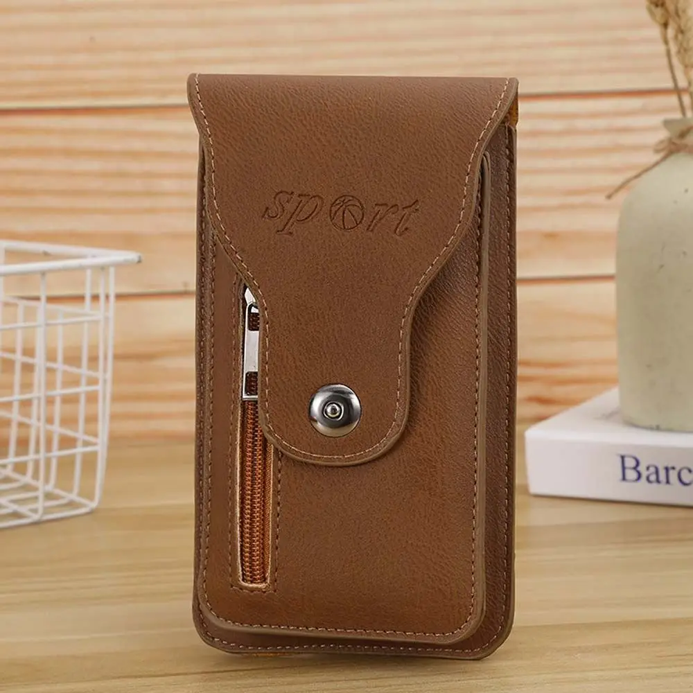 Retro Mobile Phone Case Running Bags Button Zipper Sport Fitness Hasp Zipper Fanny Pack Waist Pack Cell Phone Holder Waist Bag