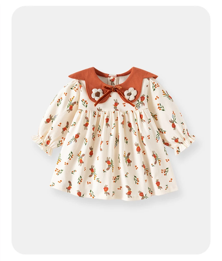 

new 9M-6T spring autumn child kids girls cotton cute blouse dress