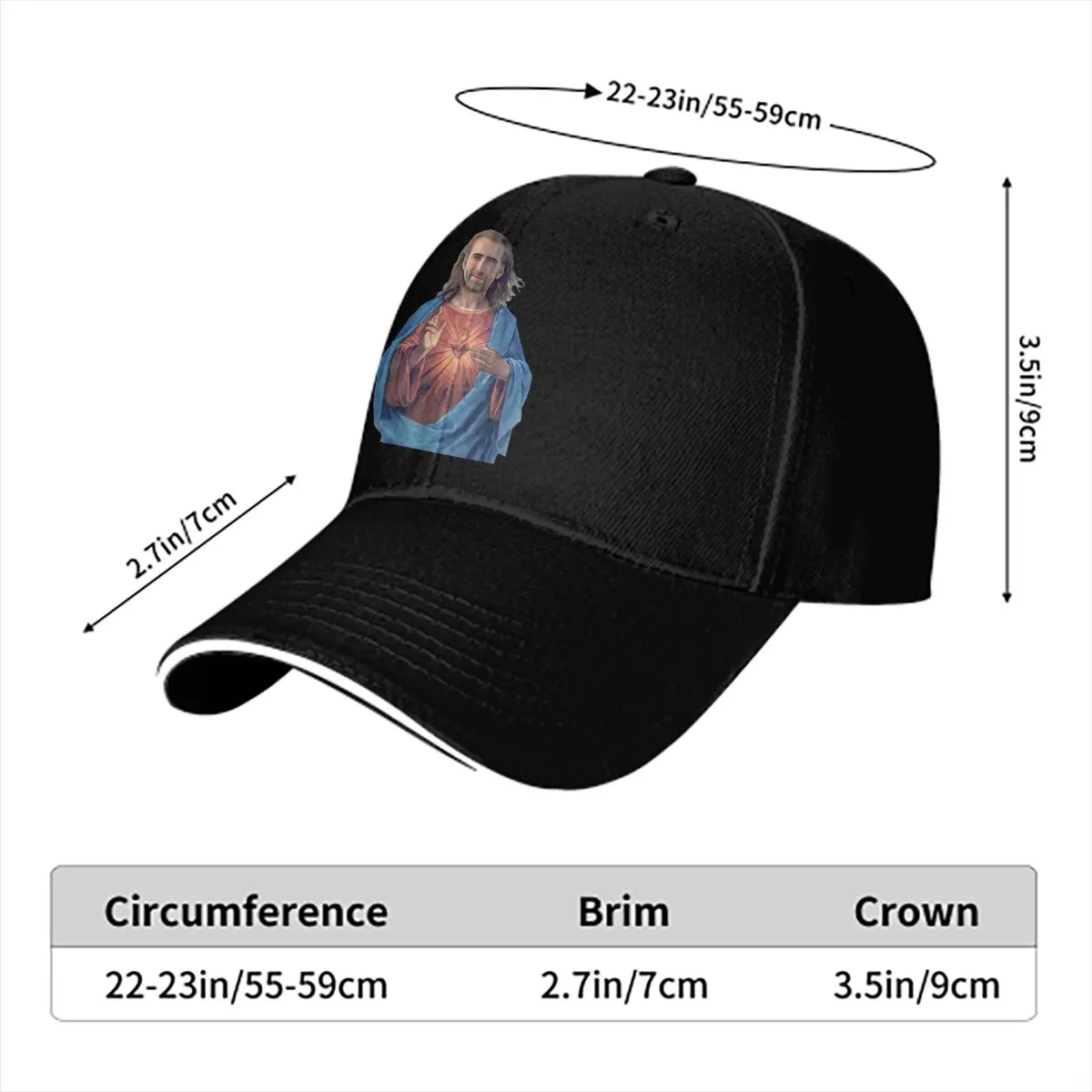 Nicolas Cage Jesus Baseball Cap Men Hats Women Visor Outdoor Snapback Caps