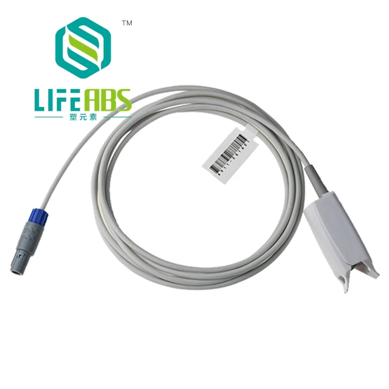 

Adult Finger Clip Ear Clip Silicone Long Cable Reusable Oxygen Sensor Spo2 Sensor for China Guoteng 6pin Popular Patient Monitor