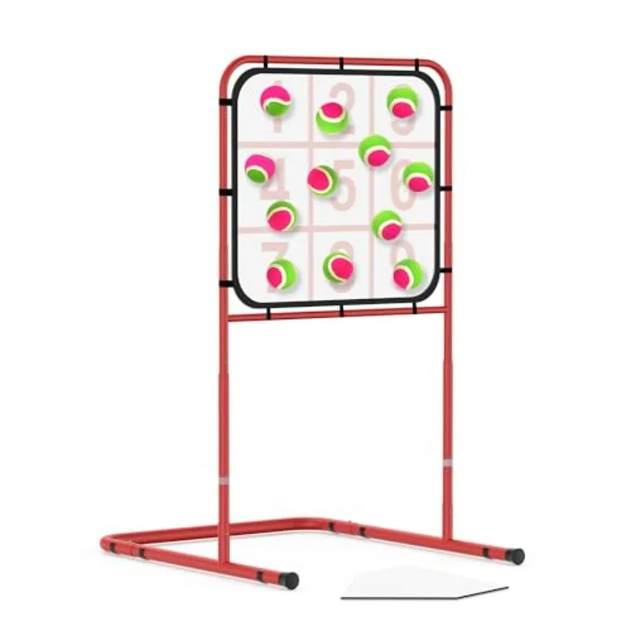 

Baseball Pitching Net Strike Zone Target Training Set with 9-Square Grid for Softball Practice Equipment in Blue and Gray Inclu