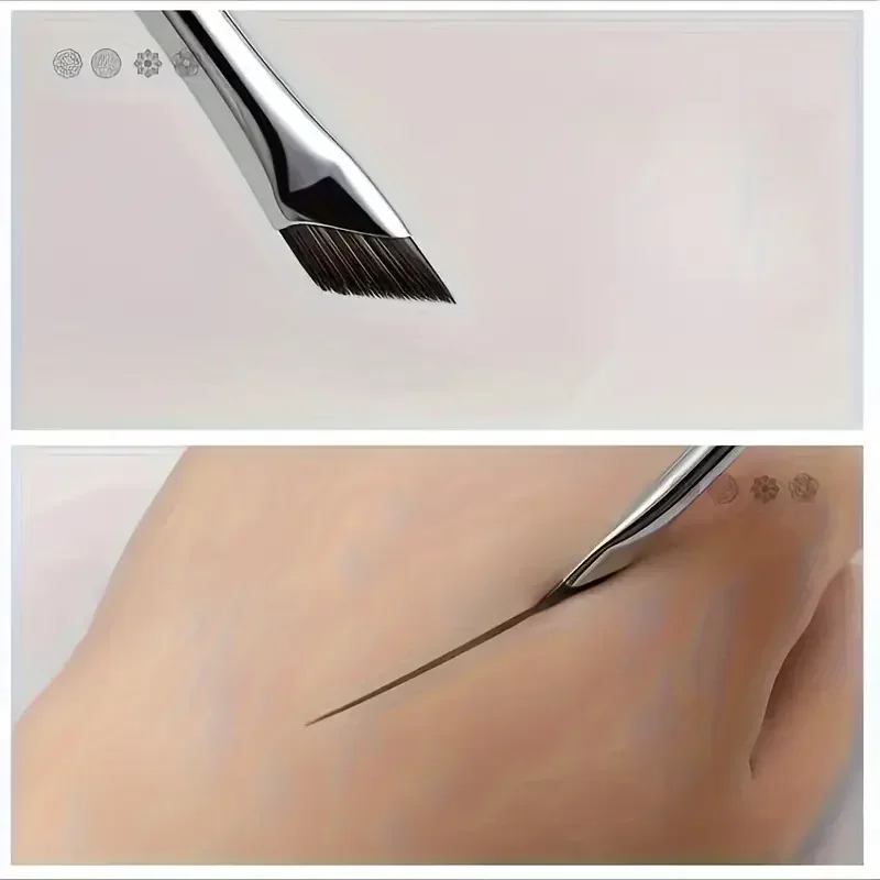 Oogschaduwborstel Ultradunne sikkeldiagonale make-upborstel Horizontale zijderupborstel Wenkbrauwborstel