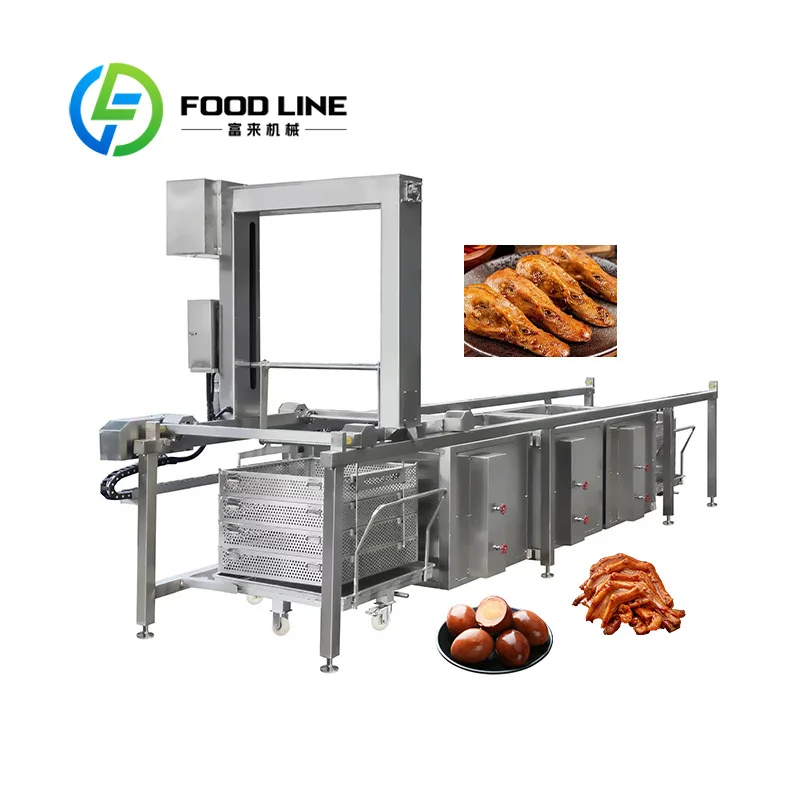 Máquina de cocción continua para pollo con salsa de soja, máquina de cocción continua, máquina de estofado continuo al vapor, personalizable