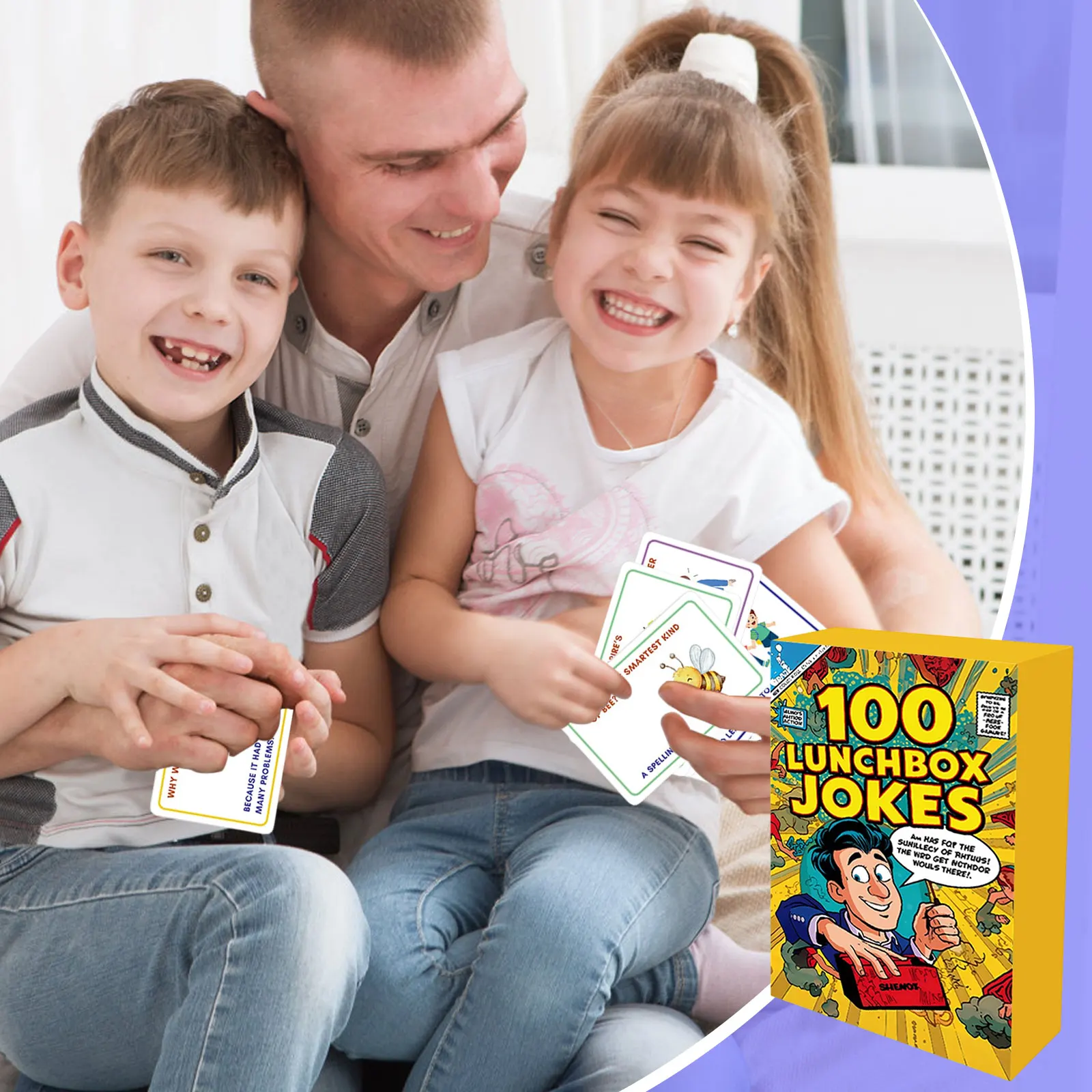 

100 Joke Cards For Kids, Fun Lunchbox Notes With Puns & Riddles, Motivational Conversation Starters For Family Time, Car Rides