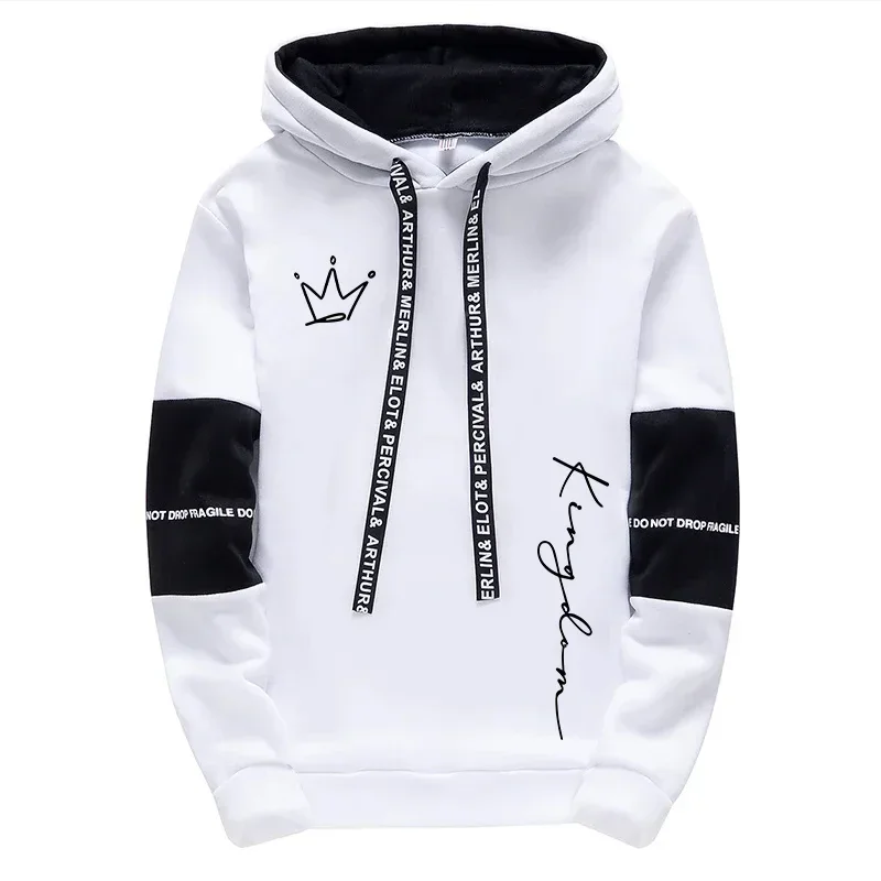 Urban Casual Fashion Sportswear Male Home Outdoor Trendy Hoodie Outfits KING Letter Print Men's Set Hooded Sweatshirt Sweatpants view 5