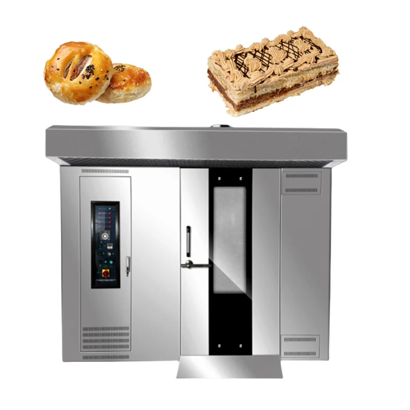 Automatyczna maszyna do pieczenia chleba piekarnicza z piecem konwekcja powietrzna 64 tace z kurczakiem 16 / 32 / 64 tace do pieczenia maszyna do robienia obrotowego