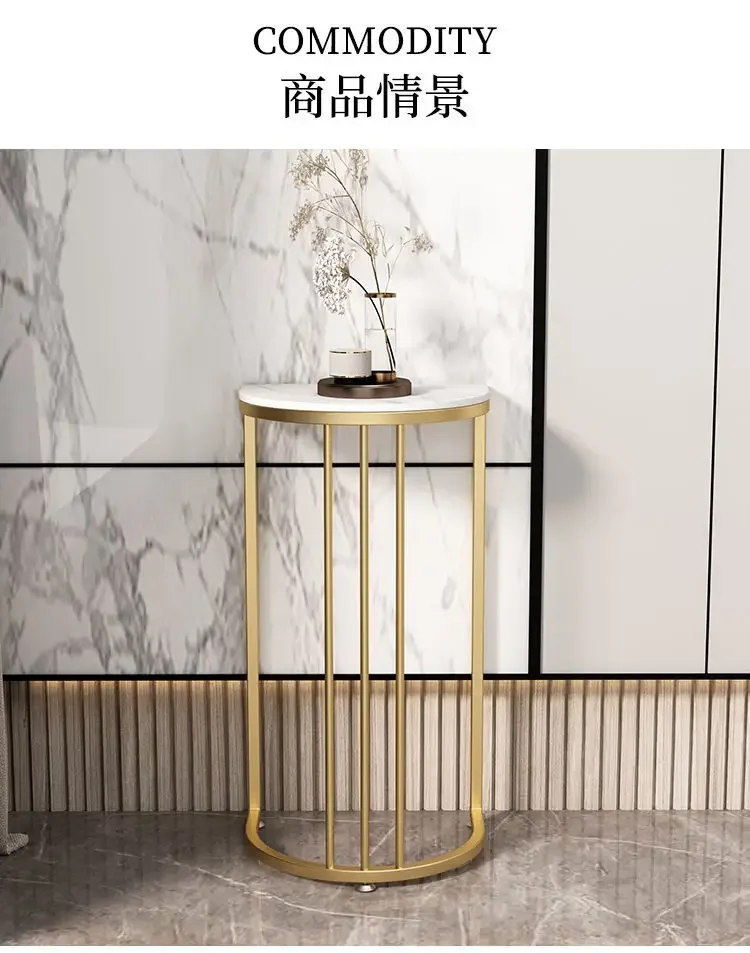 Italian light luxury rock slab flower pot frame, simple shelf, living room art flower table next to TV cabinet, creative