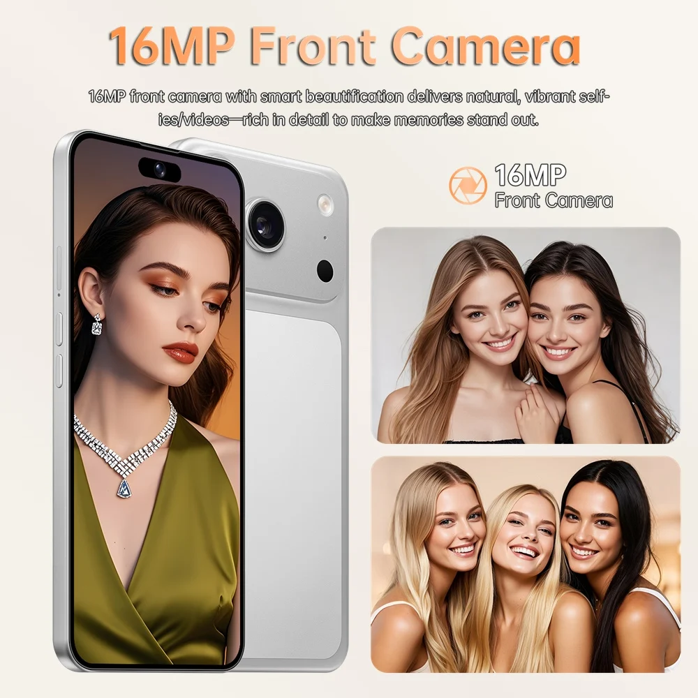K-Touch Mobile Phones A17 Pro Max Android 15 Cell Phone 7.3 Inch Smartphone 16+48MP Camera 5G Dual Card Dual Standby 7800mAh Global Version Cellphones