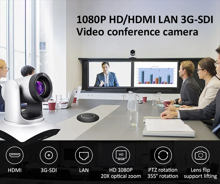 HD 1080p Sdi Ptz Live Streaming Video Conference Camera 12x Zoom Audio Video Conference System Camerasfor Meeting Room