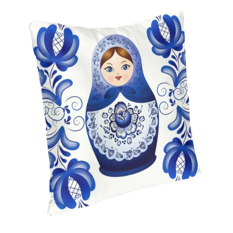 Soft Matryoshka Doll Russia Throw Pillow Case Home Decor Custom Square Russian Folk Art Cushion Cover 40x40cm Pillowcover