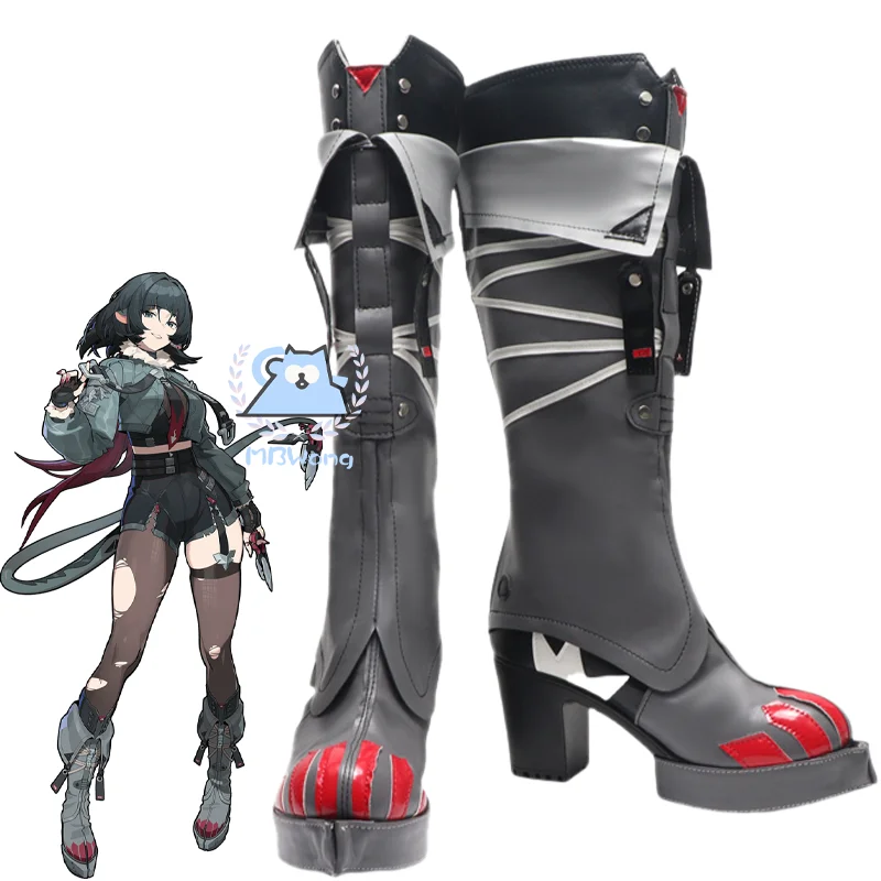 Zenless Zone Zero Jane Doe Cosplay Schuhe Stiefel Jane Cosplay New Eridu Spiel Halloween Party für Frauen Mädchen Rollenspiel Requisiten