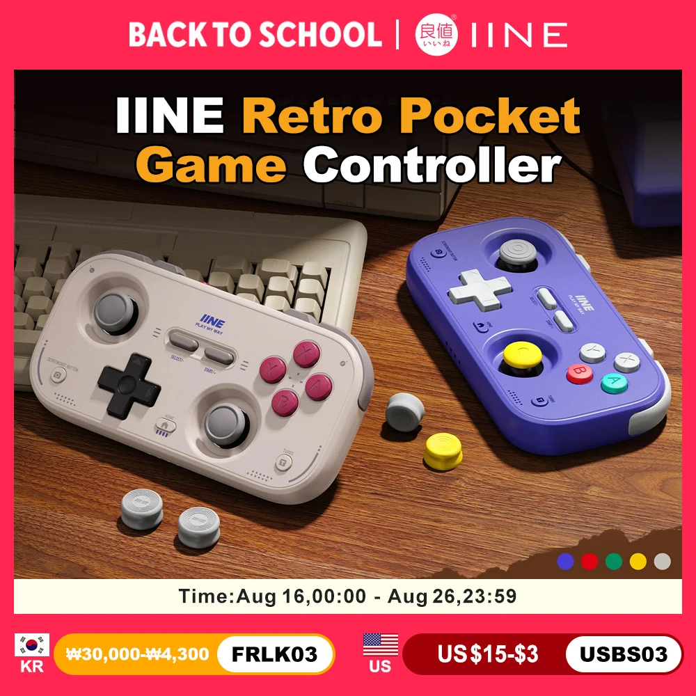 Controle Portátil IINE para Nintendo Switch 2/1, Steam Deck, Celular e Carro - Joystick Retro com Efeito Hall - Versão NS