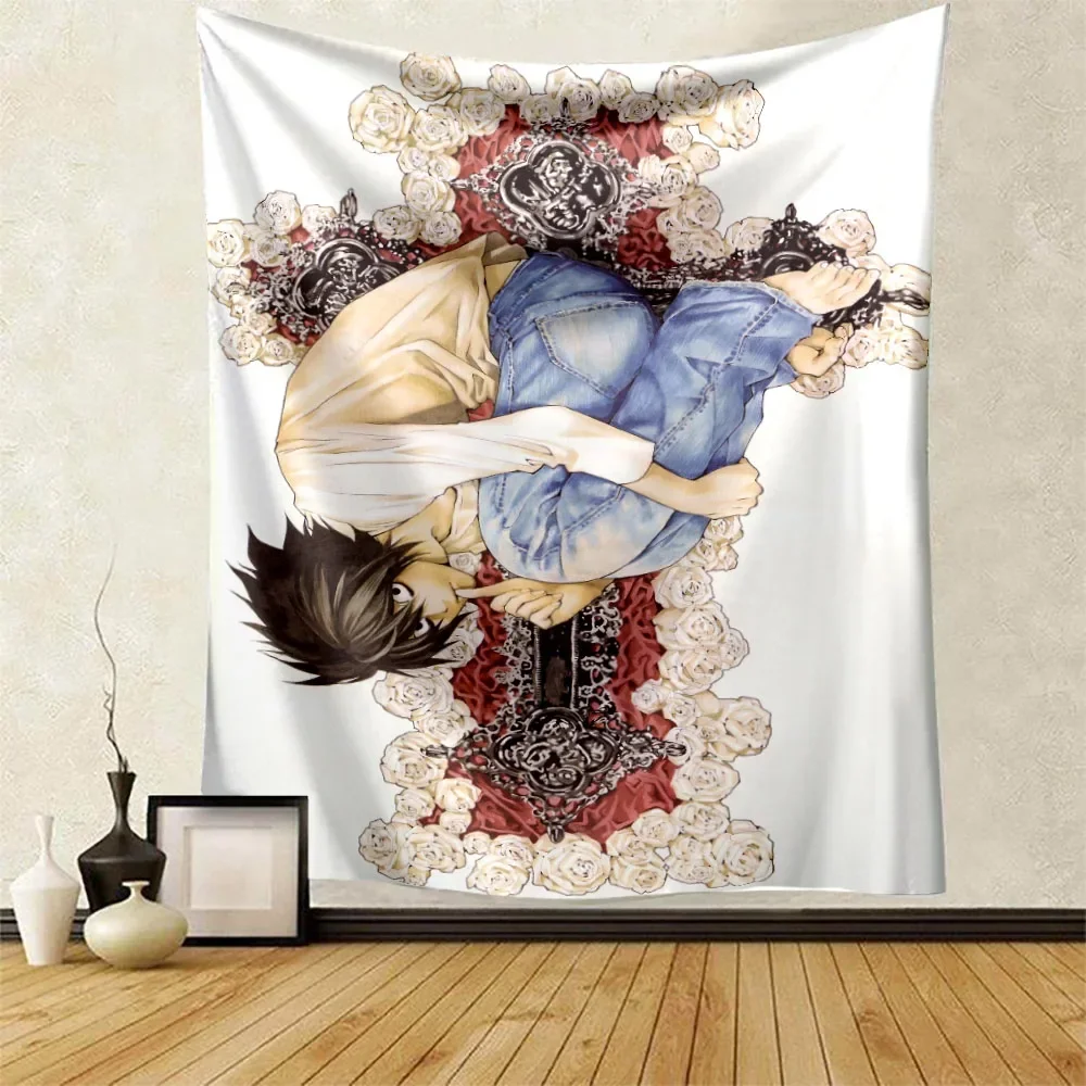 Kawaii Mädchen Tapisserie Wand Dekor Tapisserie Anime Death Note Amane Misa Manga Ästhetische Raum Dekoration Meme Wandteppiche Kunst Poster