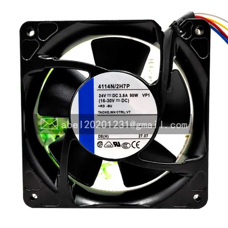 BRAND NEW ORIGINAL 4114N/2H7P 4114 N/2 H 7 P DC 24V COOLING FAN 12038 12CM 120*120*38MM