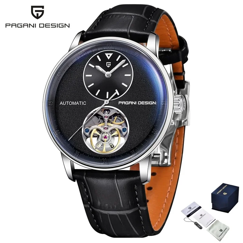PAGANI DESIGN PD-1796 Men Fashion Business Automatic Mechanical Watch, M2791B Mechanical Movement, Hollow Skeleton Dial, Luminou