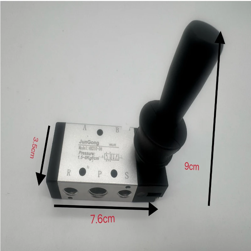 Электромагнитный клапан 4H210-08 5/2 Way Pneumatic Hand Lever Valve Kit with 3 Fittings + 2 Mufflers + PTFE Tape Пневматика — деталь 2