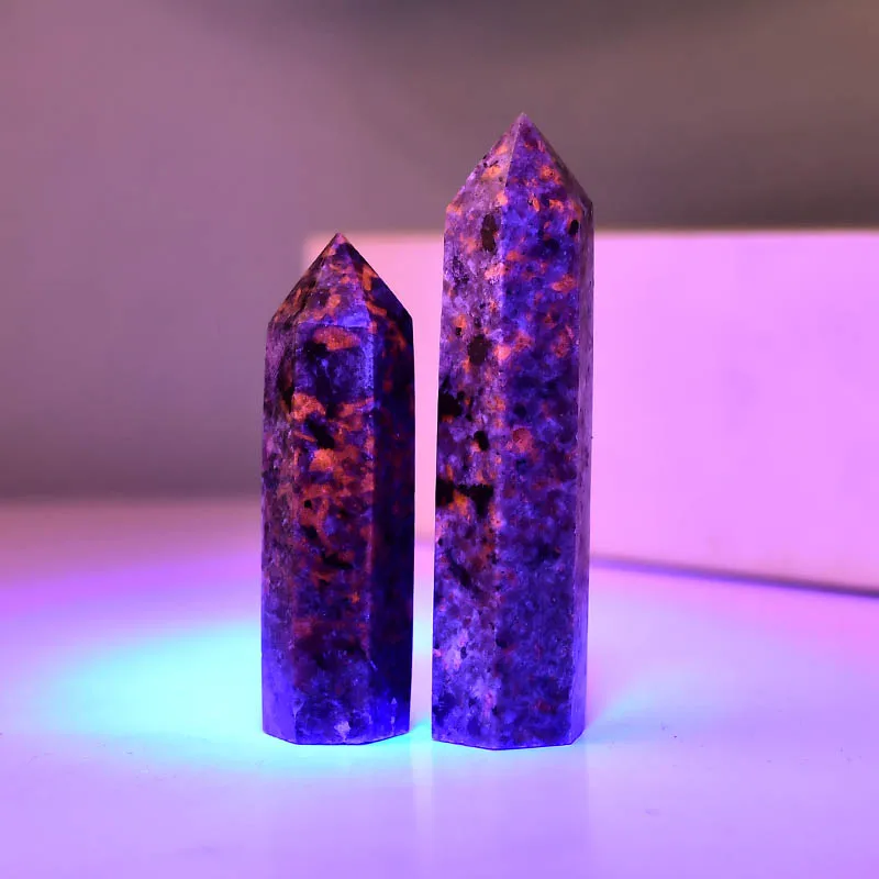 Natural Crystal Flame Stone Polished Crystal Point Healing Stone Tower Hexagonal Prisms Obelisk Wand Treatment Stone DIY Gift