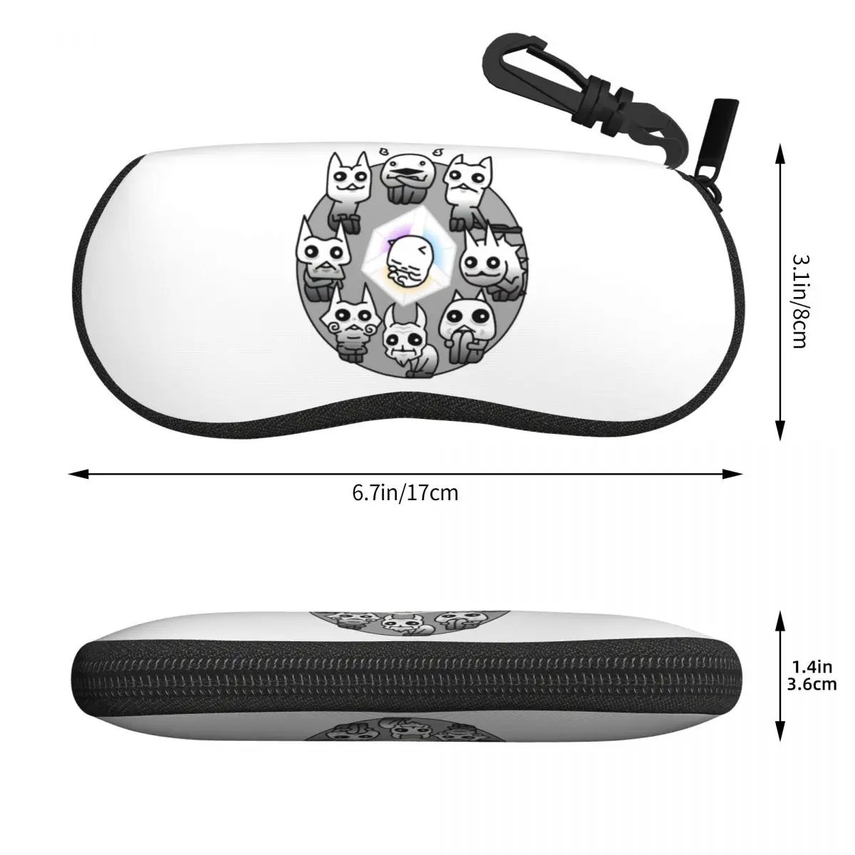 バトルキャッツ ネコルガ壁画シェルメガネケースポータブルサングラスボックス女性男性ソフト眼鏡バッグポーチ