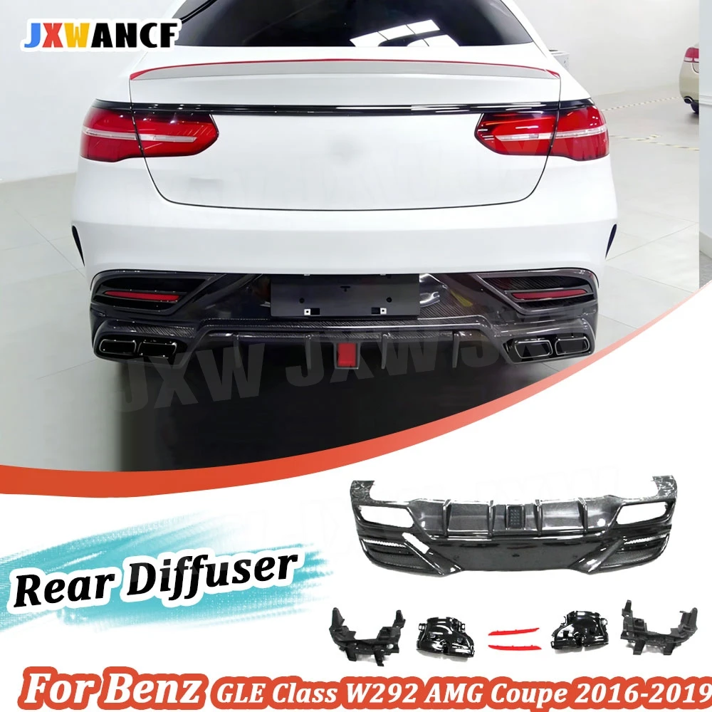 

JXWANCF Carbon Fiber Rear Lip Diffuser Protector for Benz GLE Class W292 GLE350 GLE63 AMG Coupe 2016-2019