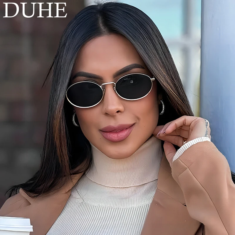 

Ретро овальные легкие роскошные солнцезащитные очки для мужчин и женщин, уличные повседневные модные солнцезащитные очки, высококачественные персонализированные металлические солнцезащитные очки