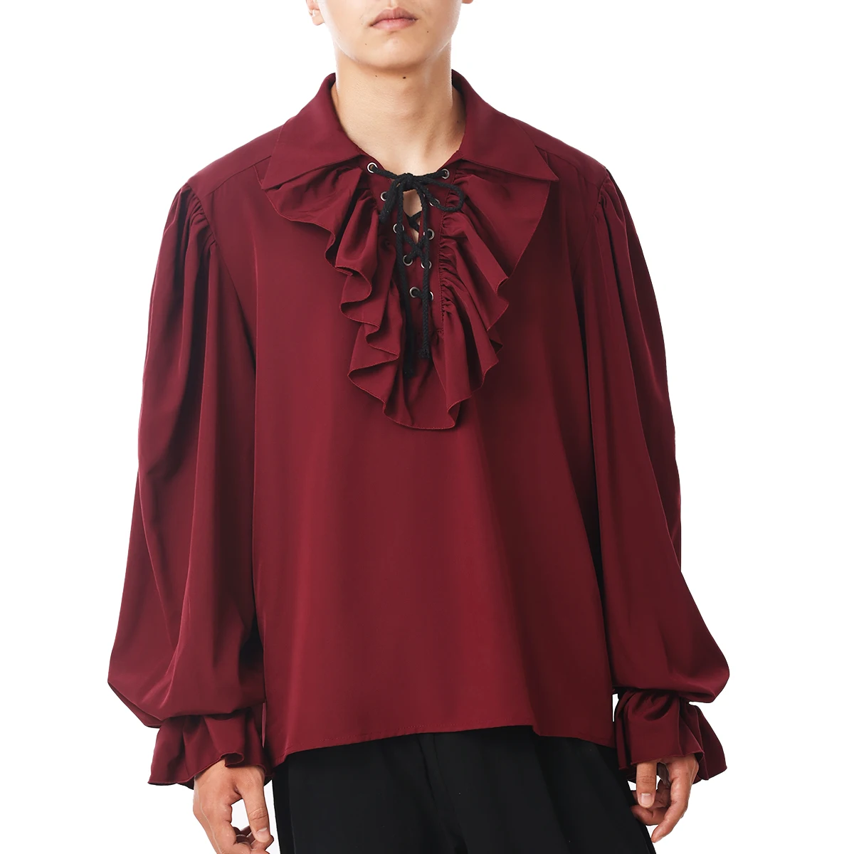 Chemise Renaissance victorienne à volants pour hommes et femmes, chemise 7,5 ate, costume médiéval de vampire