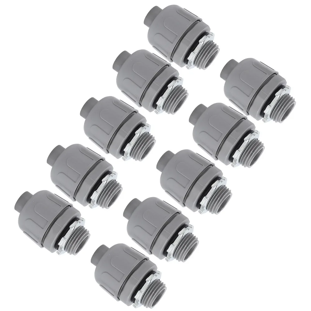10pcs Nylon Liquid Tight Conduit Connector 1/2 Inch NPT Quick Installation Electrical Conduit Fitting Straight