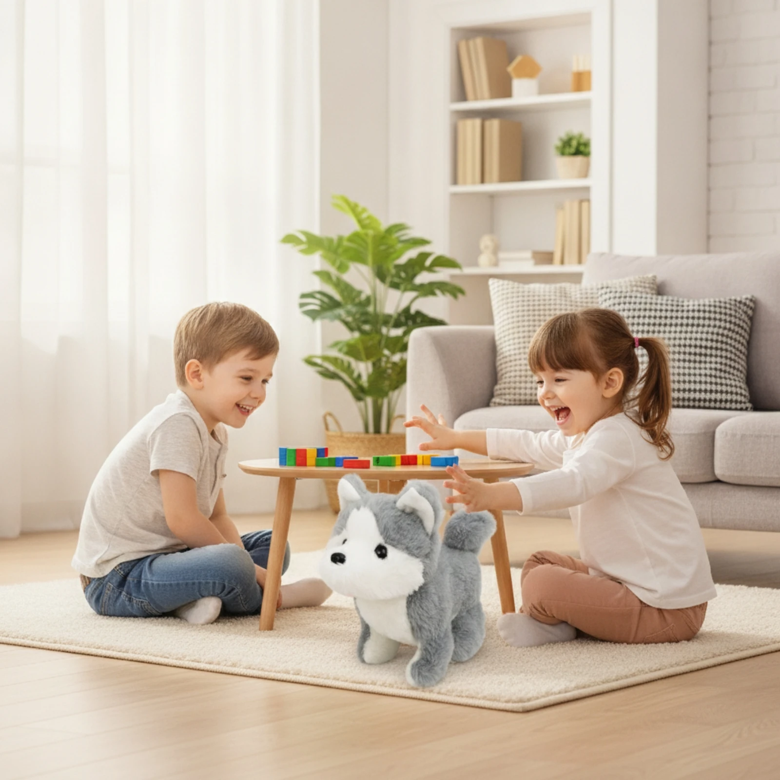 Electronic Stuffed Pet Fuzzy Walking Stuffed Toy Soft Fuzzy for Children, Playroom, Desk