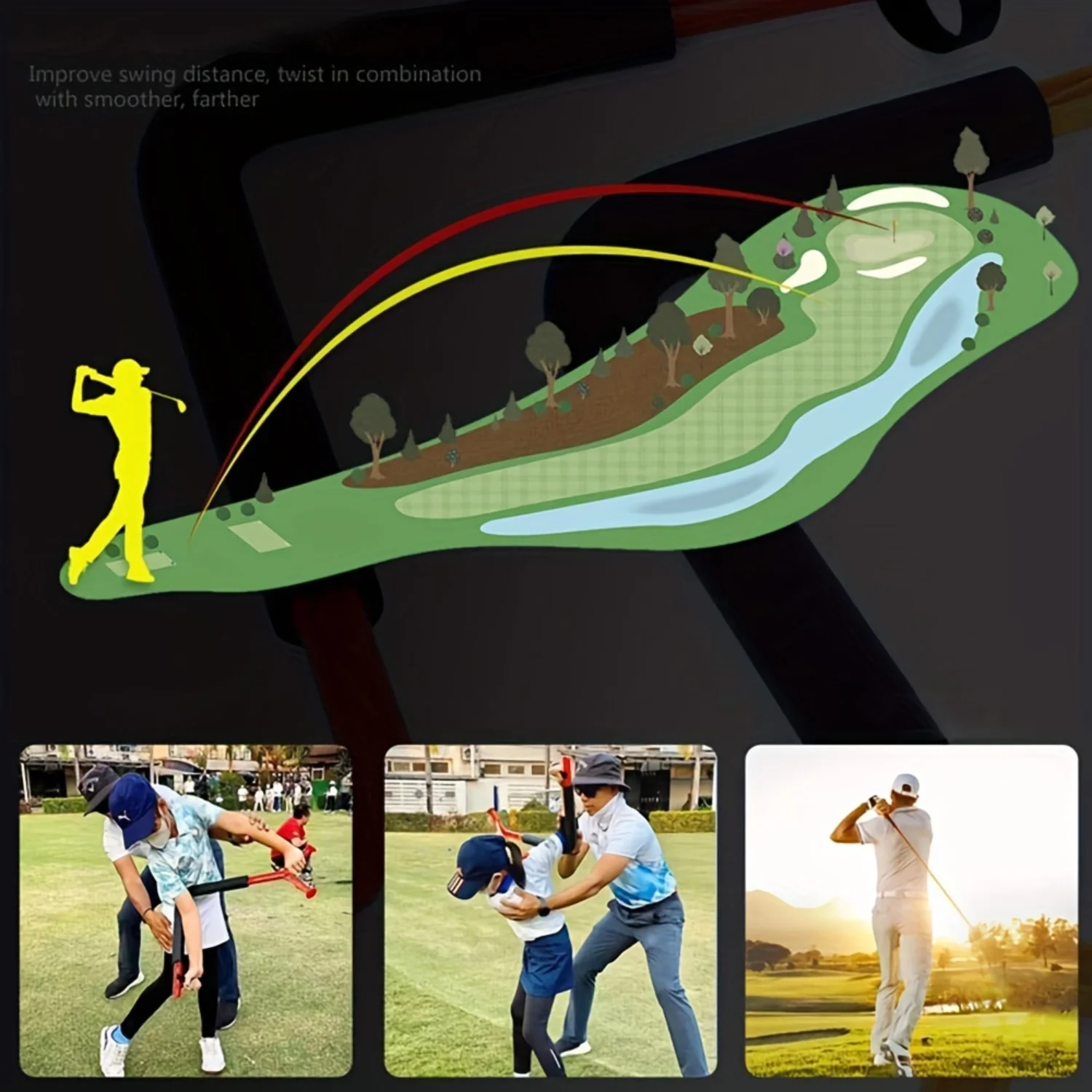 

New 1pc Golf Rotating Swing Trainer - Perfect Golf Swing Posture Tool for Beginners!