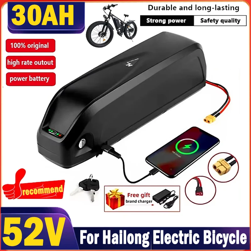 

Original 52V 48V 36V Hailong EBike Battery 20Ah 30Ah 18650 High Quality Batteries Pack for Mountain Bicycle 1000W 750W 500W 350W