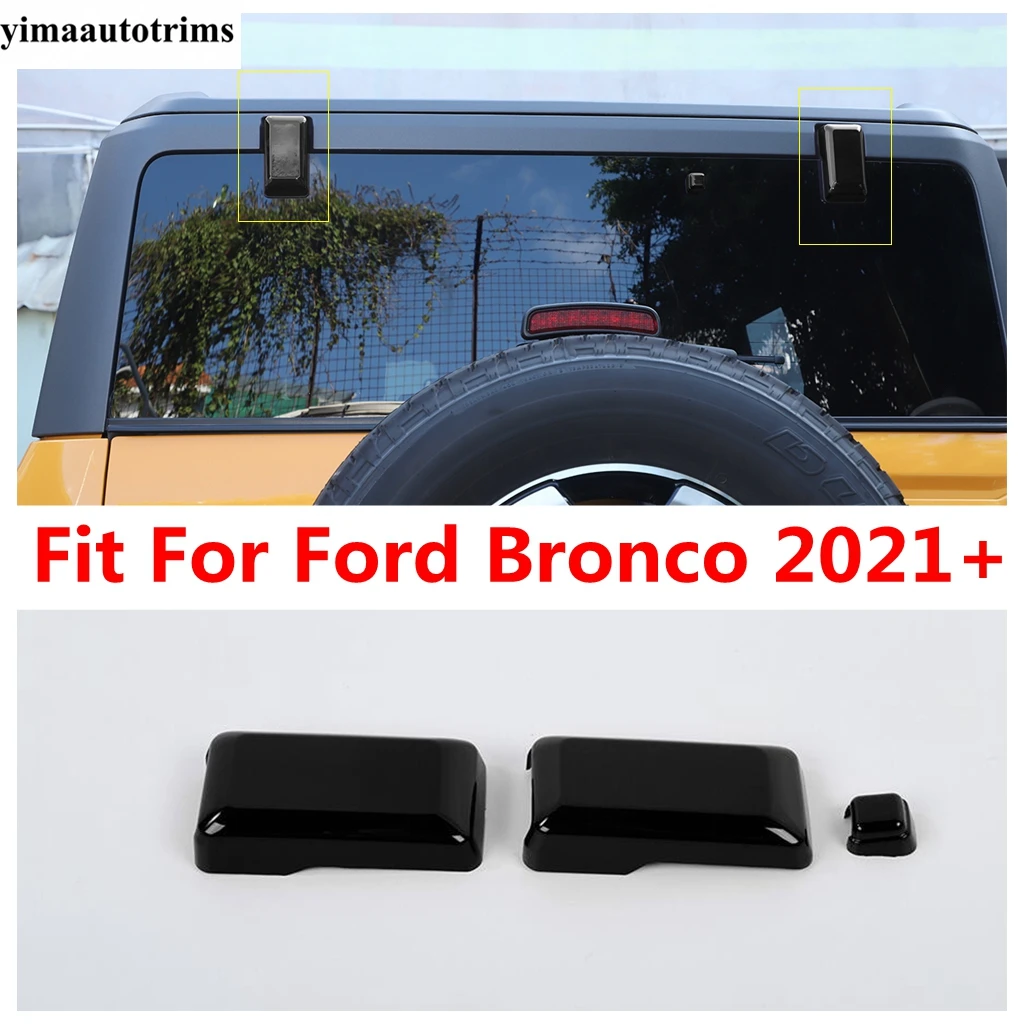 

Car Rear Trunk Door Tailgate Window Glass Hinge Decoration Cover Trim ABS Black Accessories Exterior For Ford Bronco 2021 - 2024