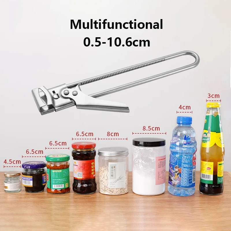 Manual Adjustable Stainless Steel Opener for Mason Jar Bottle Can