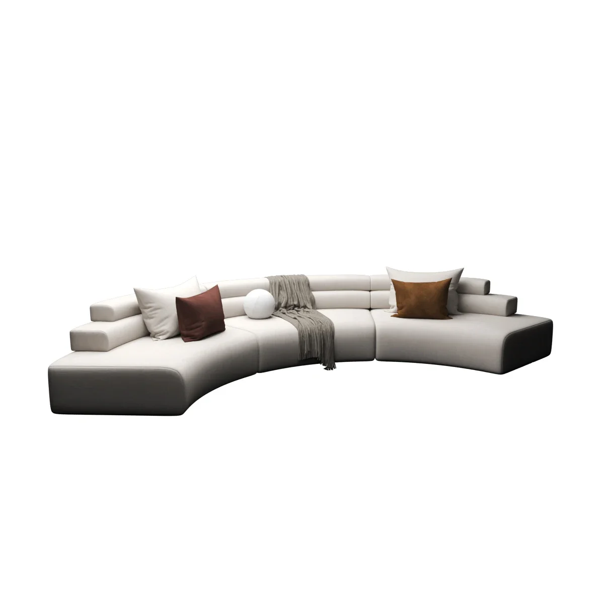 

Semicircular leather sofa, arc reception